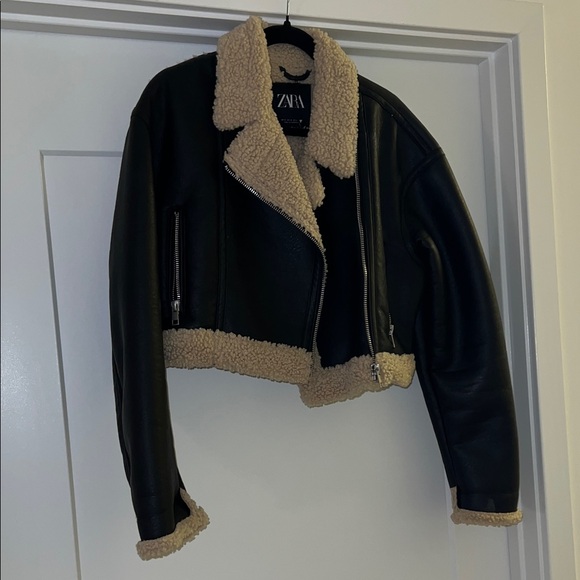 ZARA DOUBLE FACED JACKET BLACK - SMALL - Picture 2 of 6